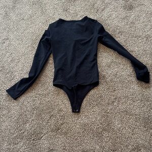 Long Sleeve Black Bodysuit One-Piece